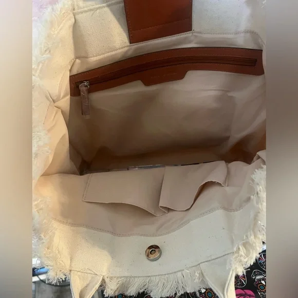 🆕 Rae Dunn SUMMER VIBES Fryed Edge 3 in 1 Tassel Beach Tote Bag - Picture 9 of 17